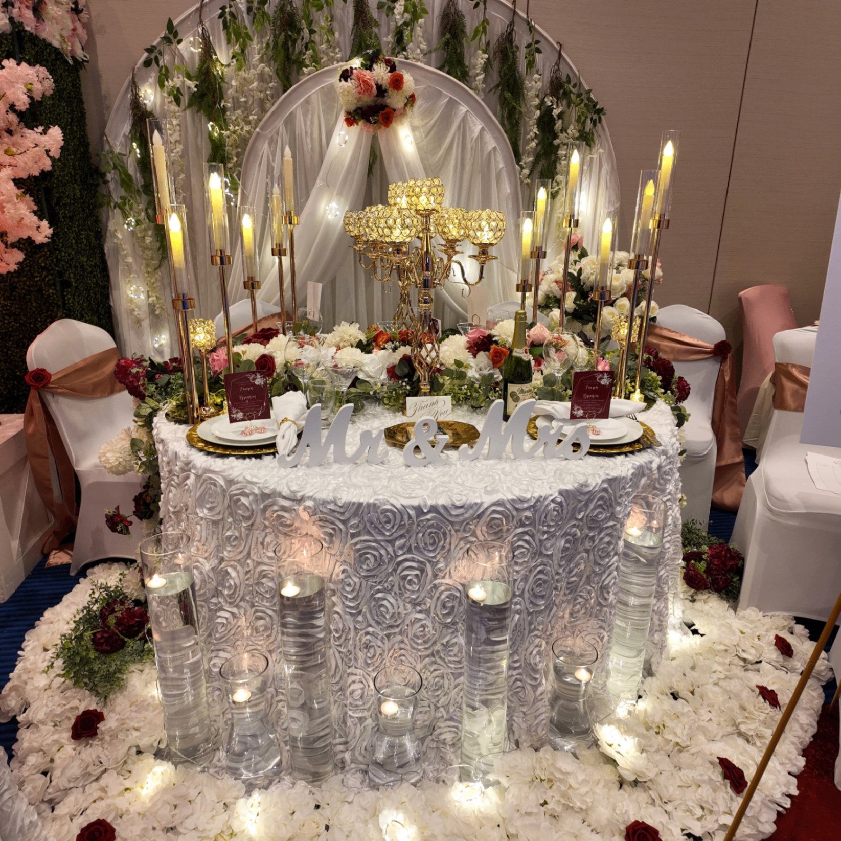 Event table setting photographed for Mel J's Event Rentals gallery